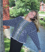 Harrisville Designs Latvian Garden Cardigan in New England Knitter's Shetland Knit Pattern (#P717)
